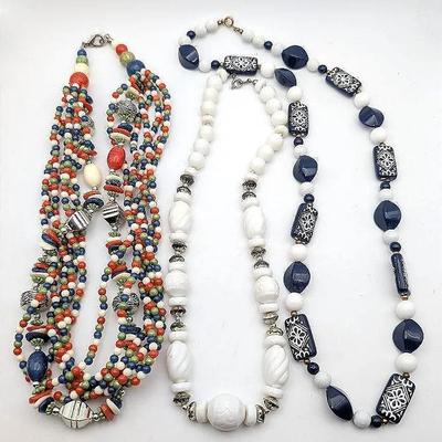3 Vintage Beaded Necklaces