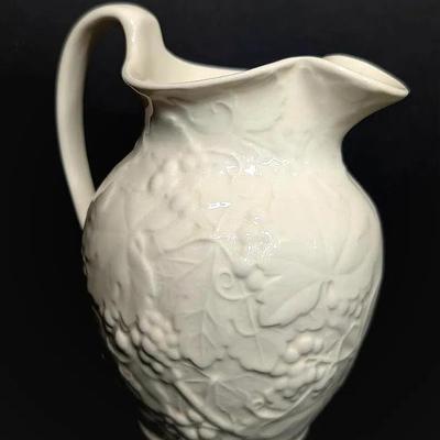 Wedgwood Etruria and Barlaston Ivory Embossed Earthenware Pitcher