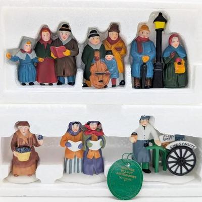 Vintage Dept 56 Heritage Village Accessories | Carolers | Chestnut Cart | Violet Vendor