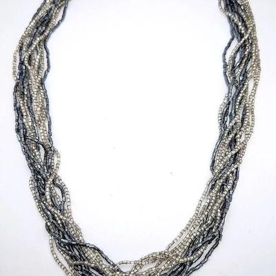 Multistrand Tube Bead Necklace with Antique Style Clasp