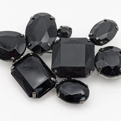 Black large Rhinestone Brooch by White House Black Market