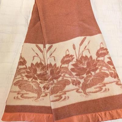 Vintage Felt Blanket with Satin Trim