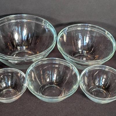 Set of 5 Bormioli Roco Tempered Glass Nesting Bowls