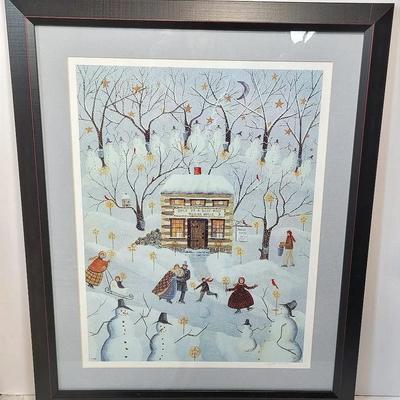 Winter Scene Art | Once in a Blue Moon Sugar House Signed and Numbered by Carol Endres