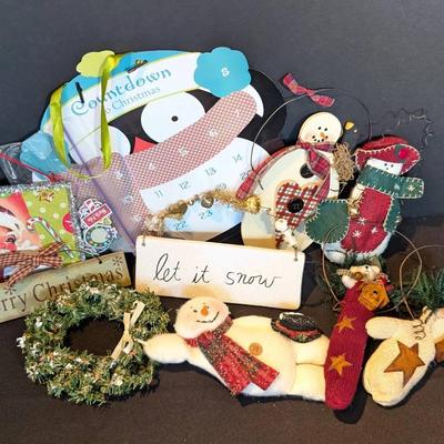 8 Large Christmas Ornaments and Penguin Christmas Countdown