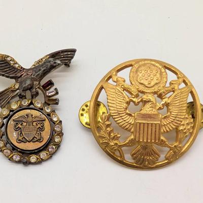Two Patriotic Eagle Pins