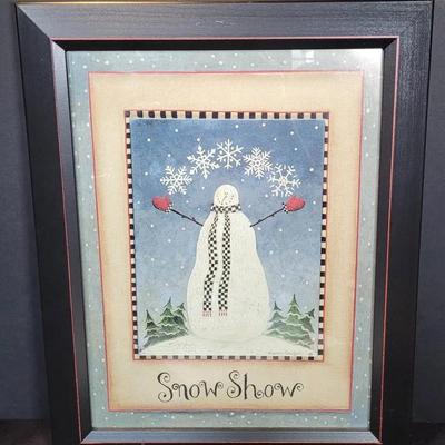 "Snow Show" by Karen Cruden Framed Snowman Art