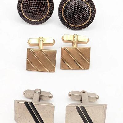 Cufflink Collection | 3 Pairs of Vintage Cufflinks | Buxton | Swank