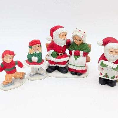 Four Vintage Miniature Lefton Christmas Figures