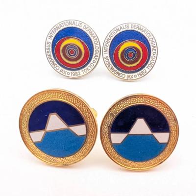 Cufflink Collection | 2 Pairs of Enamel Logo Cufflinks
