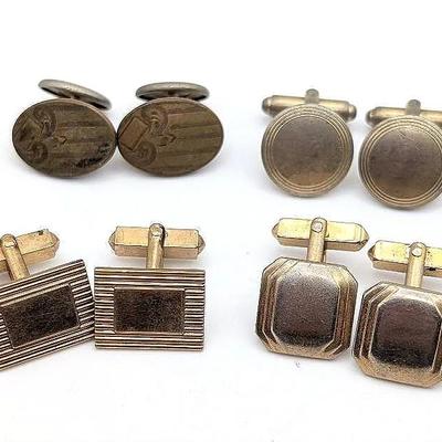 Cufflink Collection | 4 Pairs of Vintage Cufflinks | Swank Gold Filled