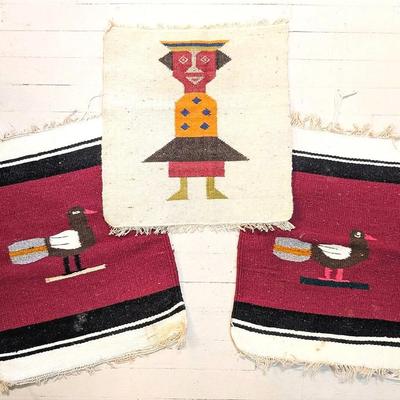 3 Small South American Woven Tapestries 
