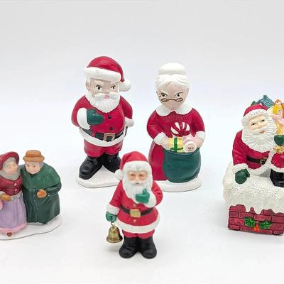 Misc. Miniature Christmas Figures | Santa | Mrs. Claus | Enesco | Santa with Bell