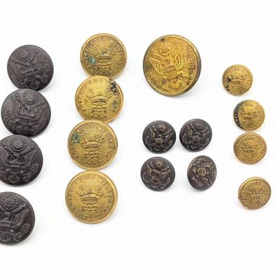 Military Button Collection | Pettibone Mfg Co Cincinnati | Red Products Corp New Rochelle NY