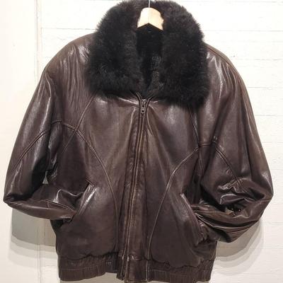 Vintage Leather and Fur Coat from Parisian Dept Store, Convertible Jacket/Vest