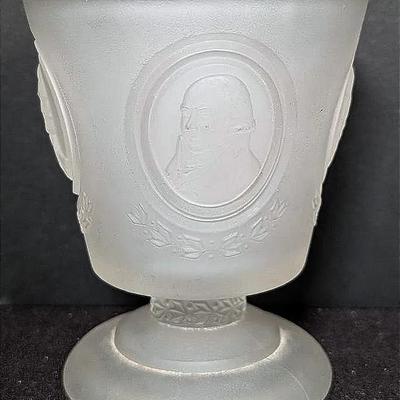 Frosted Glass Bicentennial Commemorative Vase from the National Council of State Garden Clubs