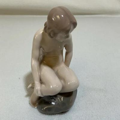 Royal Copenhagen “Girl On Stone” #4027, Vintage 