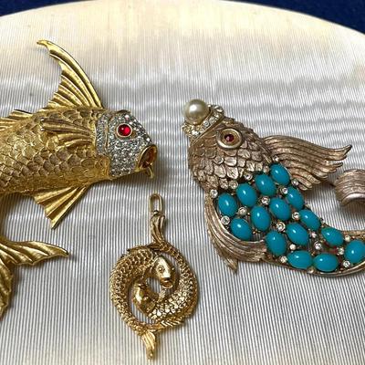 Fish Jewerly Brooches Pendant 