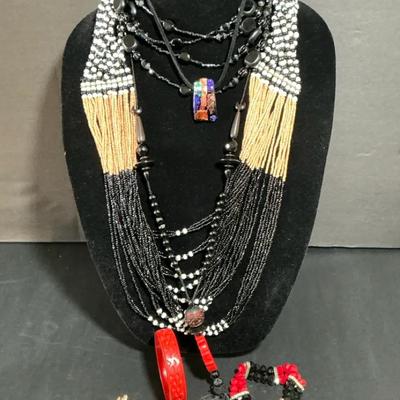 Red And Black Assorted Jewelry 
