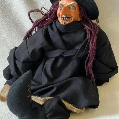 Wicked Witch Cloth Doll With Cast Resin Face