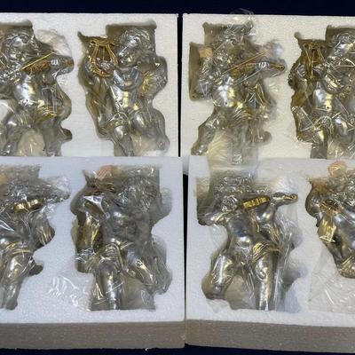 Wall Hanging Cherubs With Harps And Violins 8pcs, NEW