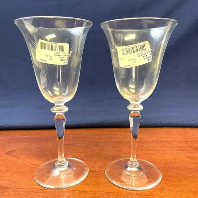 Steuben 6401 Wafer Stem Water Goblets, 2pcs 