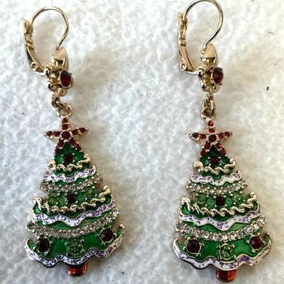 Ritzy Couture Esme Hecht Christmas Tree Dangle Earrings