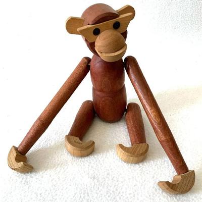 Kay Bojesen Style MCM Wood Articulated Monkey