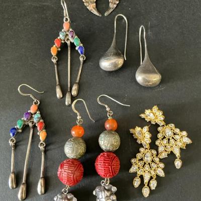 Sterling Silver Earrings, 5 Pair