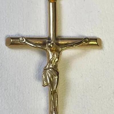 18k Gold Crucifix Cross Pendant 