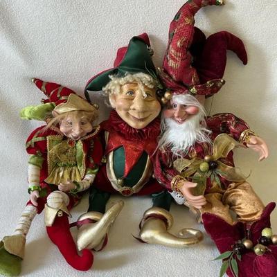 Christmas Elf Jesters  Mark Roberts, Winward & Katherine’s Collection, 3 Pcs