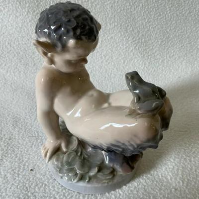 Royal Copenhagen Porcelain Faun With Frog Figurine, Vintage