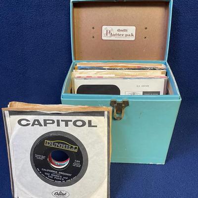 Vintage A file Platter Pack Record Case With Mystery Lot 45s