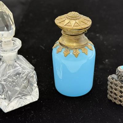 Perfume Bottles Dabbers France Opaline Crystal Vintage 3 Bottles