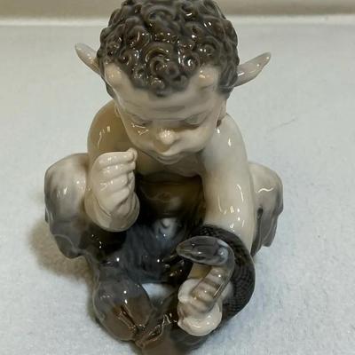 Royal Copenhagen Faun With Snake, #1712, Vintage 