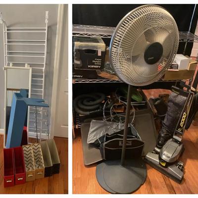 Household Essentials Featuring Kirby Vacuum, Lasko Fan, Wall Organizer & Storage Accessories