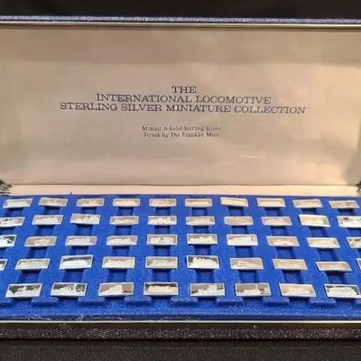 Franklin Mint International Locomotive Sterling Silver Miniature Collection