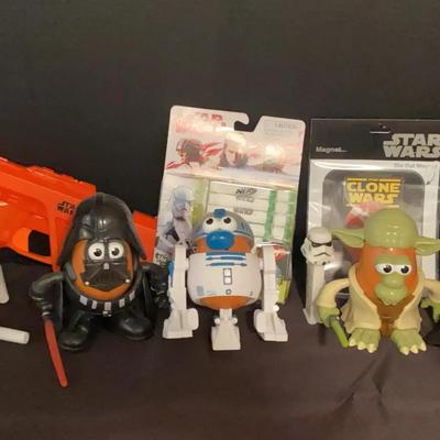 Star Wars Collectibles Featuring Mr. Potato Head Characters, Nerf Blaster & Rogue One Hat