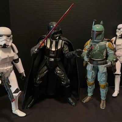 Star Wars Action Figures Featuring Darth Vader & Boba Fett