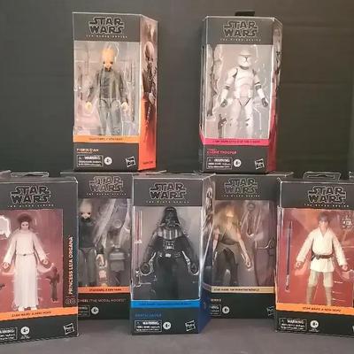 Star Wars "The Black Series" Figurines Featuring Darth Vader, Luke Skywalker, Princess Leia & More