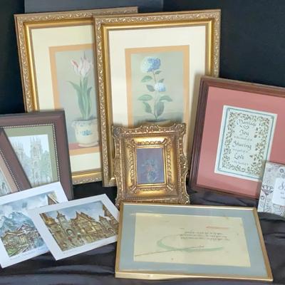 Vintage Italian Floral Painting & Framed Art Collection