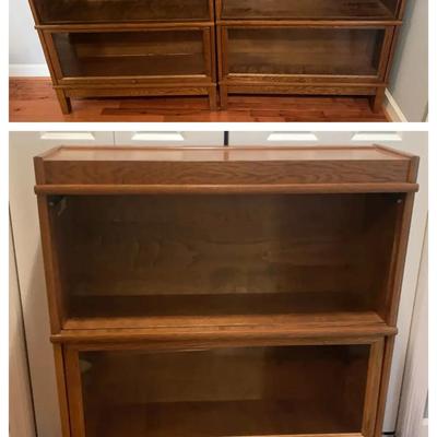Three Stackable Hale Barrister Bookcases with Glass Doors