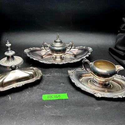 BK160 Silver Plated Platters & Sugar/Creamer & More (Oneida)