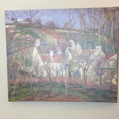 BK102 Camille Pissarro Red Roofs 1877 Canvas Art