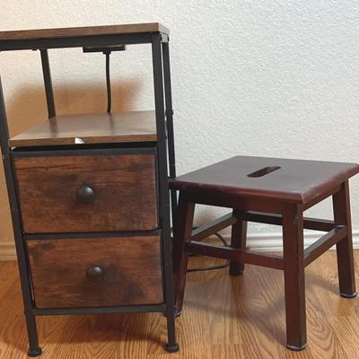 BK114 Two Drawer Nightstand with Charging Station 