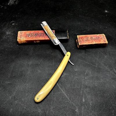 BK185 Collectible MURATI Straight Edge Steel Razor