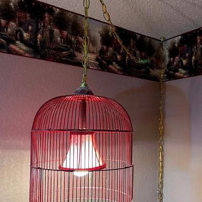 BK226 Red Bird Cage Lamp