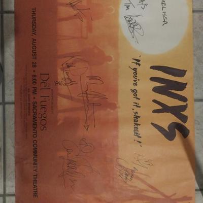AUCTION: INXS POSTER SIGNED BY ENTIRE BAND
AUCTION ITEM. PLEASE BID IN PERSON OR BY TEXT 916-960-8044 