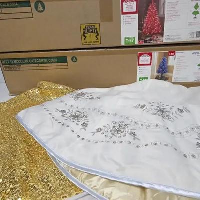 Two 4 Foot Tree And Tree Skirts