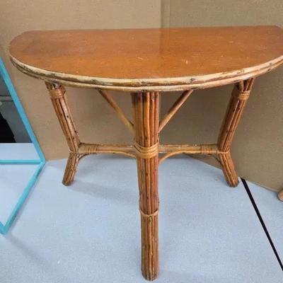 Half Round Wicker Table